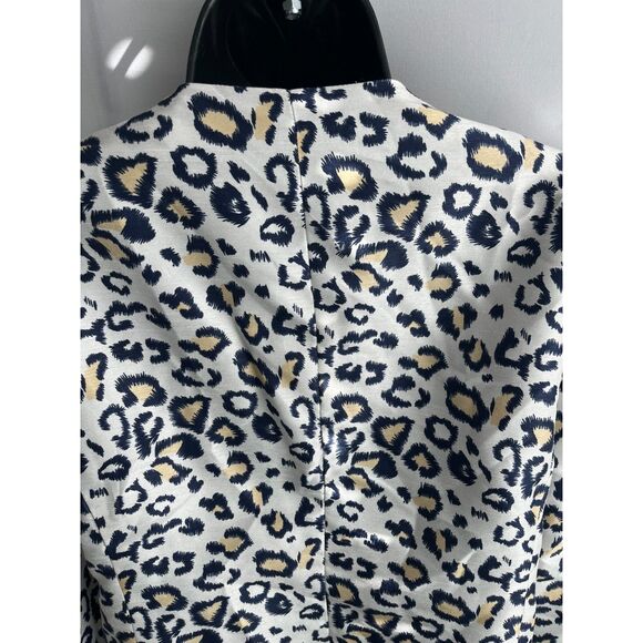 Allyson Cara Animal Print 90s Blazer Jacket Sze 12 White Cream Leopard Print 80s - Picture 6 of 10